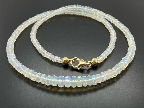 COLLIER 925/- SILBER VERGOLDET MIT ÄTHIOPISCHEN OPAL