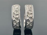 CREOLEN AUS 925/- SILBER RHODINIERT MIT  DIAMANTEN (GES. CA. 0,10 ct.)