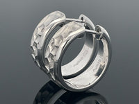 CREOLEN AUS 925/- SILBER RHODINIERT MIT  DIAMANTEN (GES. CA. 0,10 ct.)