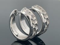 CREOLEN AUS 925/- SILBER RHODINIERT MIT  DIAMANTEN (GES. CA. 0,10 ct.)