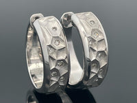 CREOLEN AUS 925/- SILBER RHODINIERT MIT  DIAMANTEN (GES. CA. 0,10 ct.)