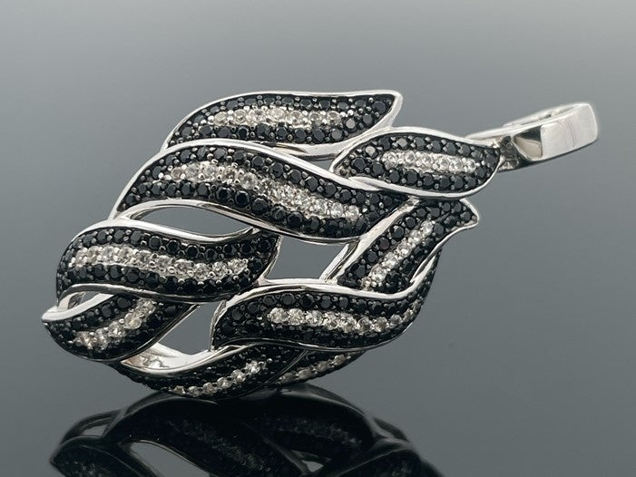 CLIP ANHÄNGER AUS 925/- SILBER RHODINIERT MIT SPINELL & ZIRKON ( GES. CA. 1,99 ct.)