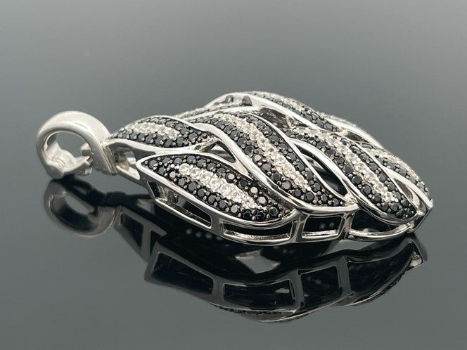 CLIP ANHÄNGER AUS 925/- SILBER RHODINIERT MIT SPINELL & ZIRKON ( GES. CA. 1,99 ct.)