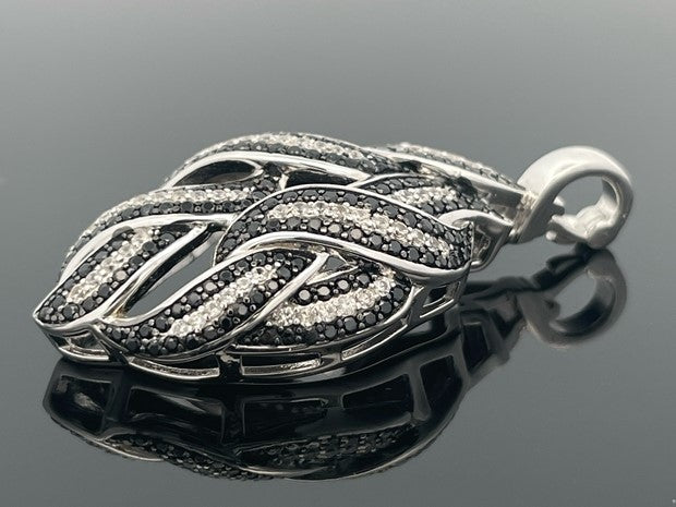 CLIP ANHÄNGER AUS 925/- SILBER RHODINIERT MIT SPINELL & ZIRKON ( GES. CA. 1,99 ct.)