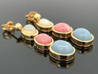 OHRHÄNGER AUS 925/- SILBER VERGOLDET MIT MULTI OPAL (GES. CA. 6,30 ct.)