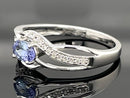 RING AUS 925/- SILBER RHODINIERT MIT TANSANIT AA & ZIRKON