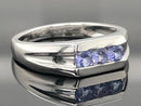 RING AUS 925/- SILBER RHODINIERT MIT TANSANIT AA