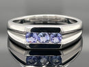 RING AUS 925/- SILBER RHODINIERT MIT TANSANIT AA
