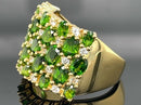 RING AUS 925/- SILBER VERGOLDET MIT CHROMDIOPSID & ZIRKON