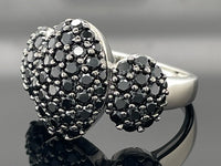 RING AUS 925/- SILBER PLATINIERT MIT SPINELL