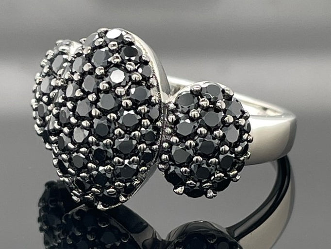 RING AUS 925/- SILBER PLATINIERT MIT SPINELL