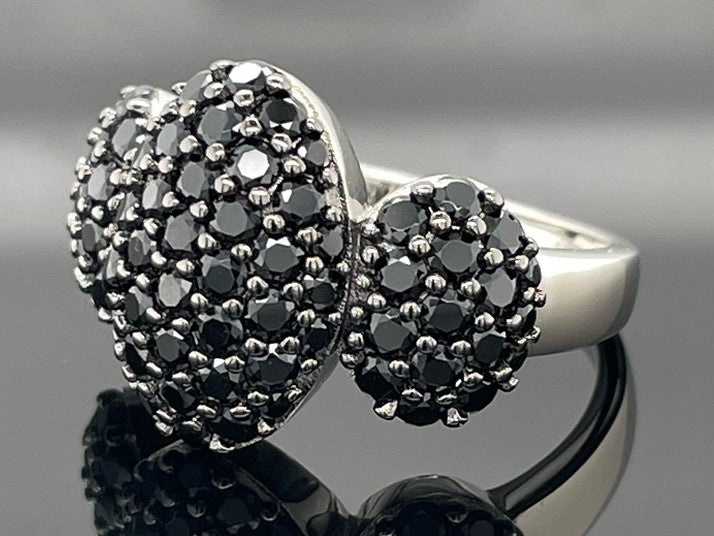 RING AUS 925/- SILBER PLATINIERT MIT SPINELL