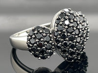 RING AUS 925/- SILBER PLATINIERT MIT SPINELL