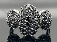 RING AUS 925/- SILBER PLATINIERT MIT SPINELL