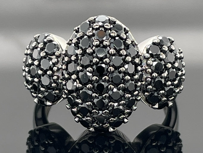 RING AUS 925/- SILBER PLATINIERT MIT SPINELL