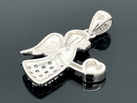 "ENGEL" ANHÄNGER AUS 925/- SILBER RHODINIERT MIT ZIRKONIA & SYNT.OPAL