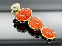 ANHÄNGER AUS 925/- SILBER VERGOLDET MIT JADE (GES.CA. 5,96 ct.)