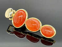 ANHÄNGER AUS 925/- SILBER VERGOLDET MIT JADE (GES.CA. 5,96 ct.)