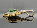 ANHÄNGER AUS 925/- SILBER VERGOLDET MIT CHROMDIOPSID & ZIRKON