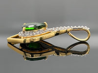 ANHÄNGER AUS 925/- SILBER VERGOLDET MIT CHROMDIOPSID & ZIRKON