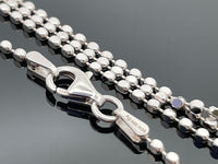 KUGELKETTE AUS 925/- SILBER RHODINIERT