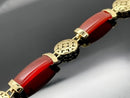 ARMBAND 925/-SILBER VERGOLDET MIT KARNEOL (GES.CA.10,5 ct.)