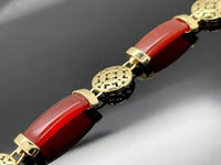 ARMBAND 925/-SILBER VERGOLDET MIT KARNEOL (GES.CA.10,5 ct.)