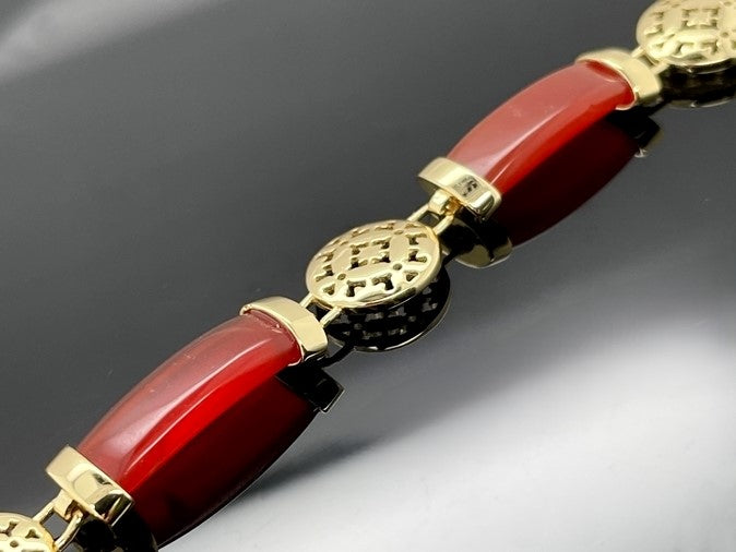 ARMBAND 925/-SILBER VERGOLDET MIT KARNEOL (GES.CA.10,5 ct.)