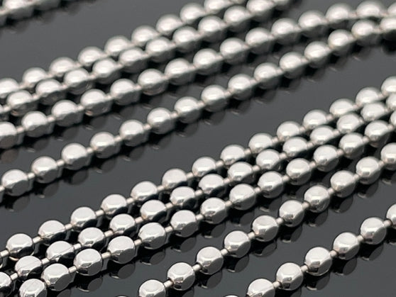 KUGELKETTE AUS 925/- SILBER RHODINIERT