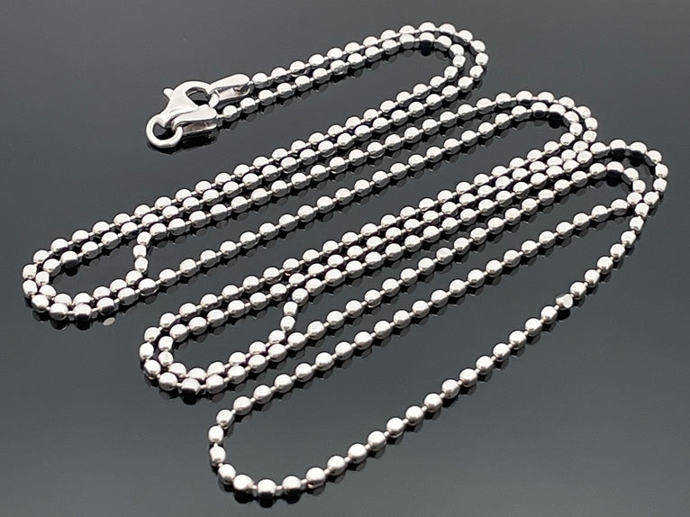 KUGELKETTE AUS 925/- SILBER RHODINIERT