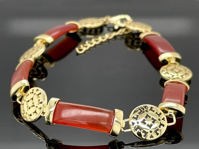 ARMBAND 925/-SILBER VERGOLDET MIT KARNEOL (GES.CA.10,5 ct.)