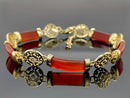 ARMBAND 925/-SILBER VERGOLDET MIT KARNEOL (GES.CA.10,5 ct.)