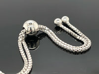 SLIDER ARMBAND AUS 925/-SILBER RHODINIERT MIT CHROMDIOPSID