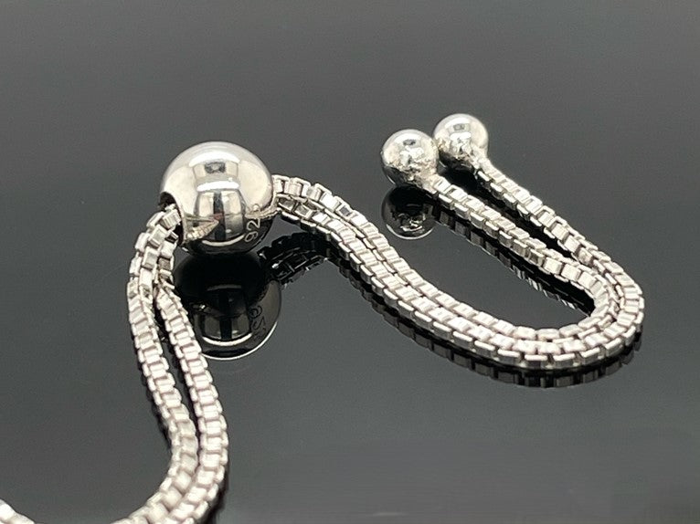 SLIDER ARMBAND AUS 925/-SILBER RHODINIERT MIT CHROMDIOPSID