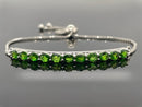 SLIDER ARMBAND AUS 925/-SILBER RHODINIERT MIT CHROMDIOPSID