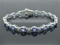 ARMBAND 950/-PLATIN MIT TANSANIT AAAA & BRILLANTEN SI (GES.CA. 0,26 ct.)