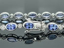 ARMBAND 950/-PLATIN MIT TANSANIT AAAA & BRILLANTEN SI (GES.CA. 0,26 ct.)