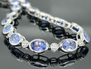 ARMBAND 950/-PLATIN MIT TANSANIT AAAA & BRILLANTEN SI (GES.CA. 0,26 ct.)