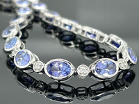ARMBAND 950/-PLATIN MIT TANSANIT AAAA & BRILLANTEN SI (GES.CA. 0,26 ct.)