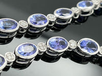 ARMBAND 950/-PLATIN MIT TANSANIT AAAA & BRILLANTEN SI (GES.CA. 0,26 ct.)