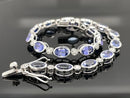 ARMBAND 950/-PLATIN MIT TANSANIT AAAA & BRILLANTEN SI (GES.CA. 0,26 ct.)