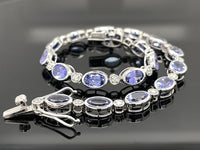 ARMBAND 950/-PLATIN MIT TANSANIT AAAA & BRILLANTEN SI (GES.CA. 0,26 ct.)