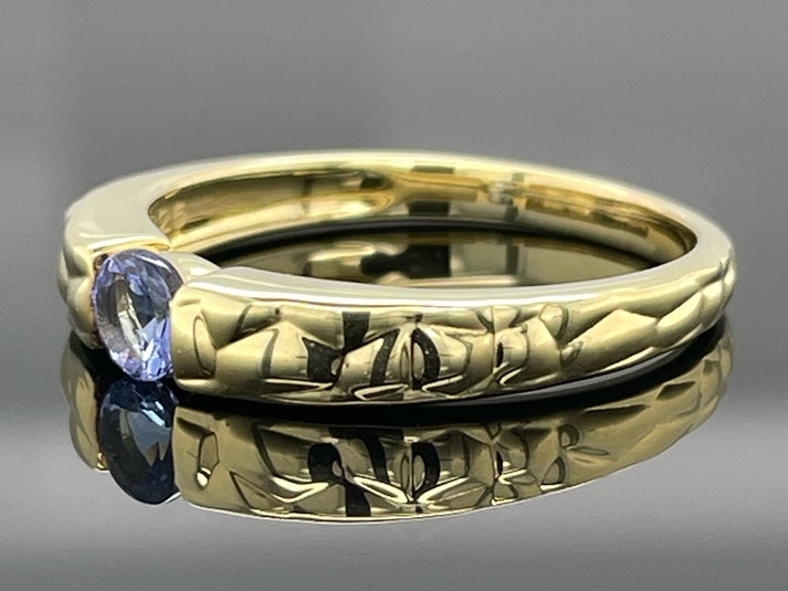 RING AUS 925/- SILBER VERGOLDET MIT TANSANIT AA (CA. 0,25 ct.)