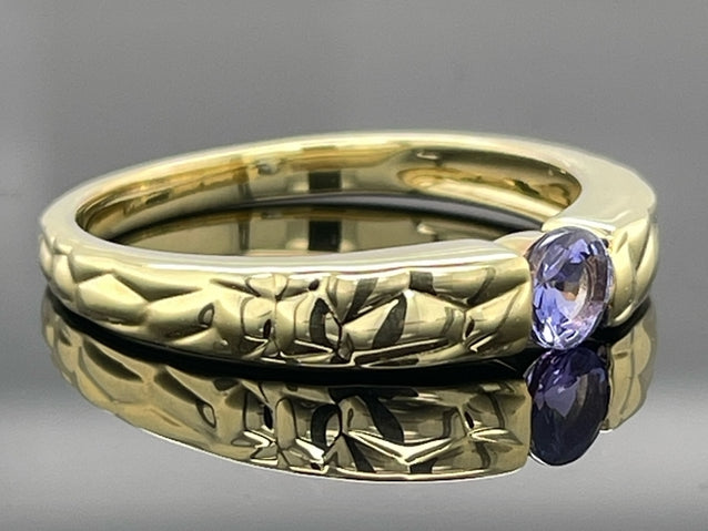 RING AUS 925/- SILBER VERGOLDET MIT TANSANIT AA (CA. 0,25 ct.)