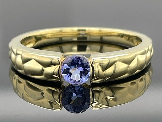 RING AUS 925/- SILBER VERGOLDET MIT TANSANIT AA (CA. 0,25 ct.)