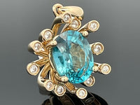 ANHÄNGER AUS 375/- GELBGOLD mit Zirkon (ca. 3,85 ct.)