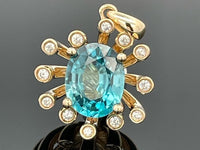 ANHÄNGER AUS 375/- GELBGOLD mit Zirkon (ca. 3,85 ct.)