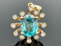 ANHÄNGER AUS 375/- GELBGOLD mit Zirkon (ca. 3,85 ct.)