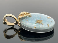 ANHÄNGER AUS 375/- GELBGOLD mit Opaltriplette (ca. 19,55 ct.)