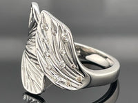 RING AUS 925/- SILBER RHODINIERT MIT ZIRKON ( GES. CA.0,11 ct.)